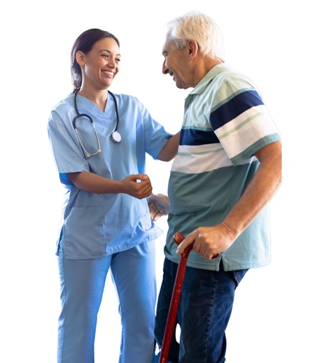 Altenpflegerin und Senior