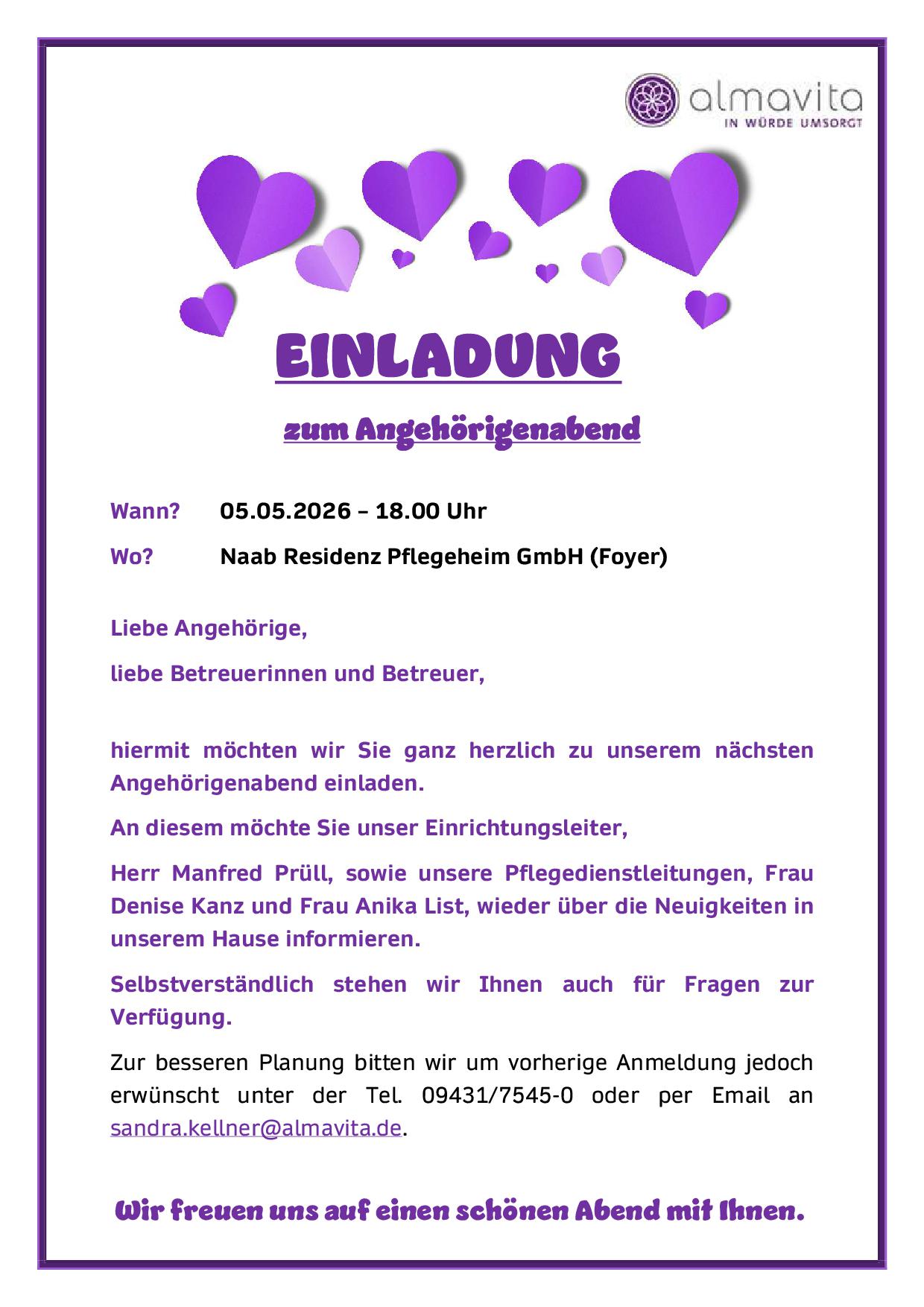 Einladung Naab residenz